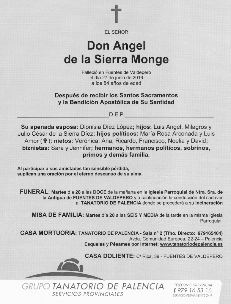 ANGEL DE LA SIERRA MONGE